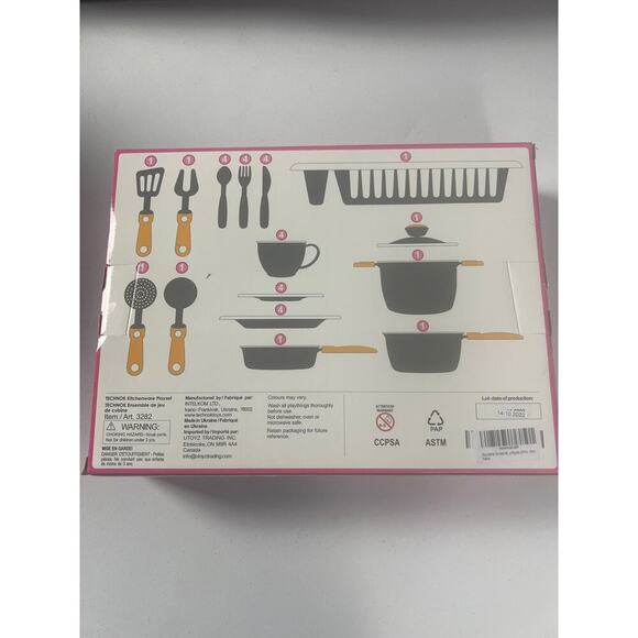 NEW Play Dishes For Kids Kitchen Set With Strainer 33 PCs Fun And Colorful 3+ - Picture 2 of 4